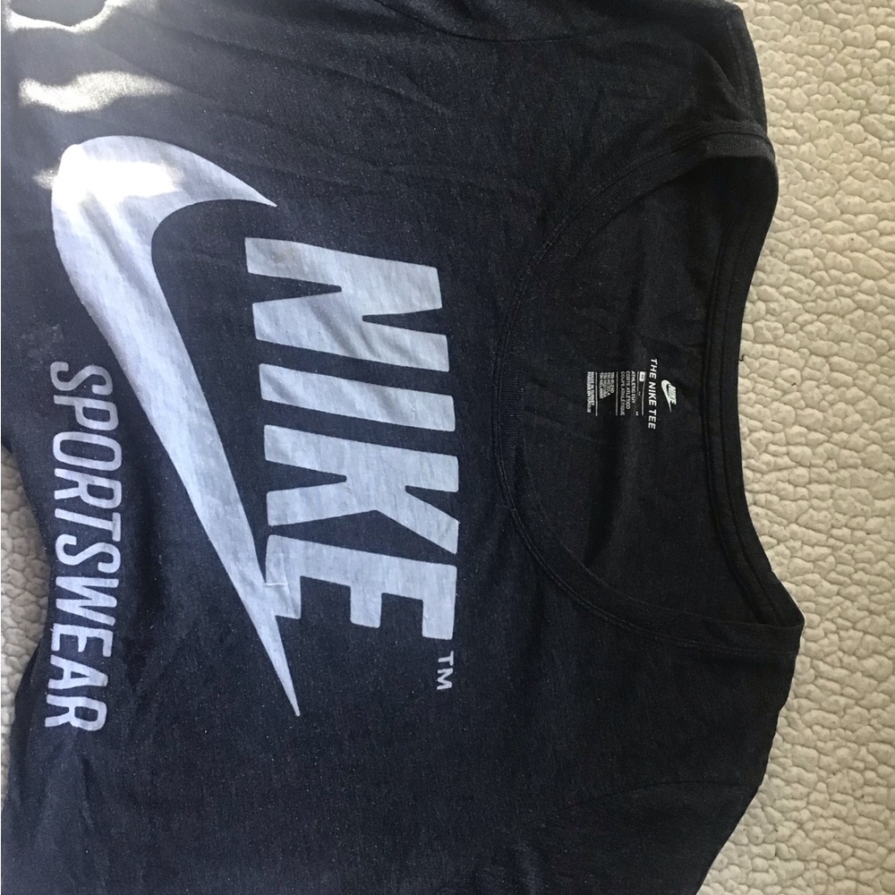 Nike Charcoal and White Logo Tee